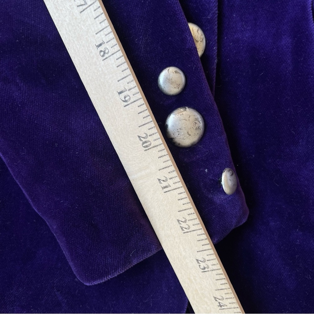 LILI CREPON Paris purple velveteen Blazer VTG‎ size 2 - Picture 9 of 10